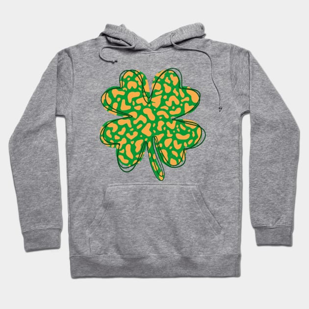 Leopard Shamrock Clover Hoodie by PunTime